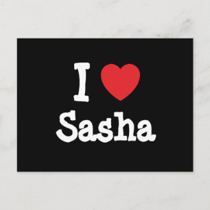 Ik hou van Sasha hart T-Shirt Briefkaart
