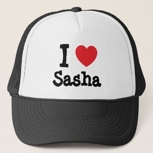 Ik hou van Sasha hart T-Shirt Trucker Pet (Voorkant)