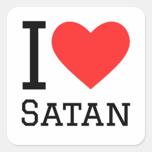 Ik hou van satan vierkante sticker