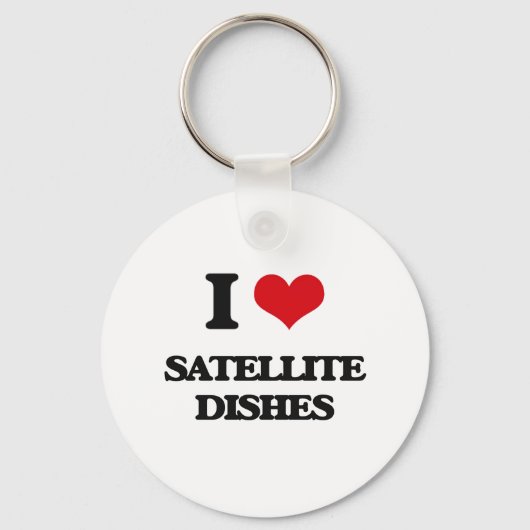 Ik hou van Satelliet Dishes Sleutelhanger (Voorkant)