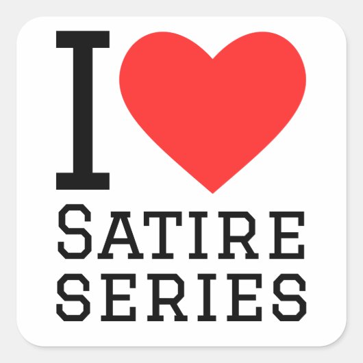 Ik hou van satire series vierkante sticker (Voorkant)