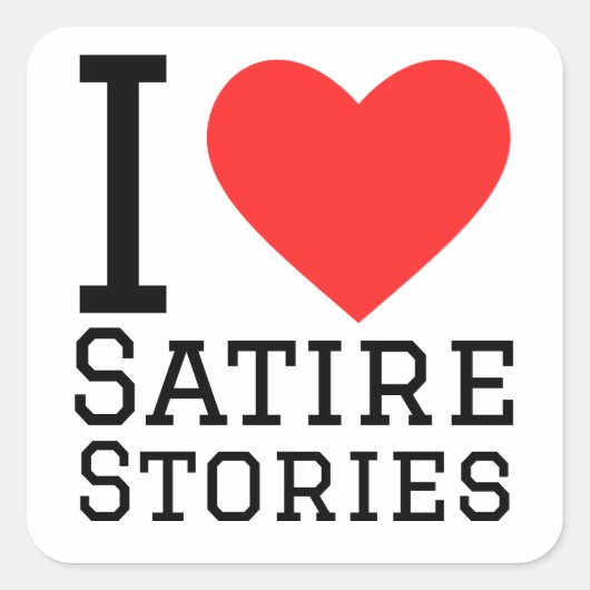 Ik hou van satire verhalen vierkante sticker (Voorkant)