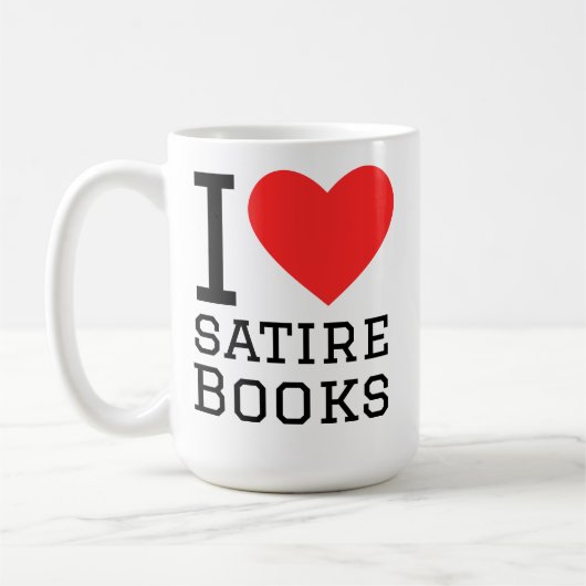 Ik hou van satireboeken koffiemok (Links)