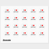 Ik hou van Saturnus Ronde Sticker (Vel)