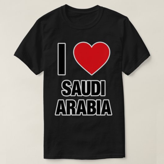 Ik hou van SAUDI ARABIA, land met rood liefdeshart T-shirt (Design voorkant)
