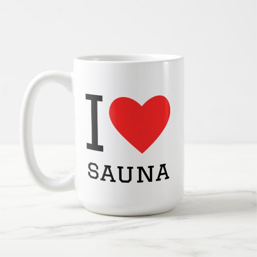 Ik hou van sauna koffiemok (Links)