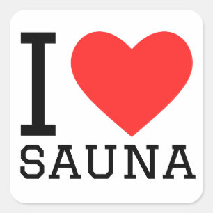 Ik hou van sauna vierkante sticker
