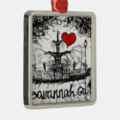 Ik hou van Savannah Ga. Metalen Ornament (Rechts)