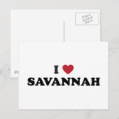 Ik hou van Savannah Georgia Briefkaart (Voorkant / Achterkant)