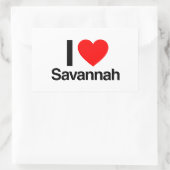 ik hou van savannah rechthoekige sticker (Tas)