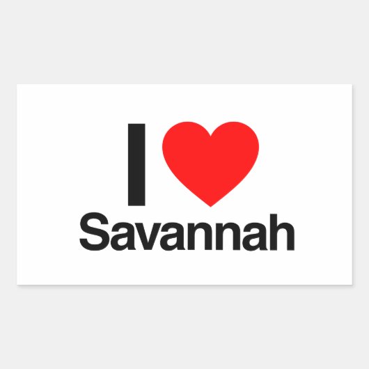 ik hou van savannah rechthoekige sticker (Voorkant)