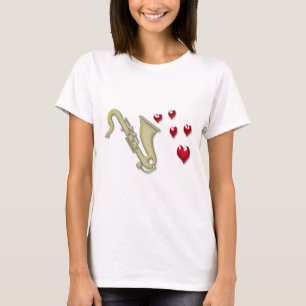 Ik hou van saxafonharten t-shirt