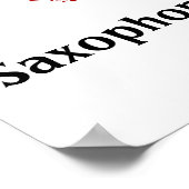 Ik hou van saxofoon rood hart van Muzieknoten Poster (Hoek)