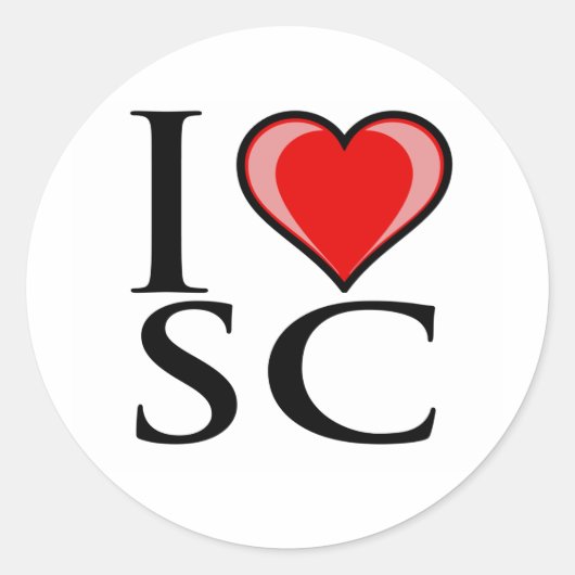 Ik hou van SC - South Carolina Ronde Sticker (Voorkant)