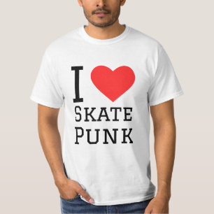 Ik hou van schaats punk vierkante sticker t-shirt