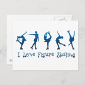 Ik hou van schaatsen... blauw briefkaart (Voorkant / Achterkant)