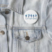 Ik hou van schaatsen... blauw ronde button 5,7 cm (In situ)