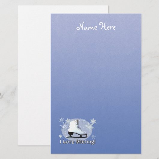 Ik hou van schaatsen! briefpapier (Voorkant / Achterkant)