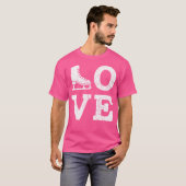Ik hou van schaatsen met Kerstmis Grappig T-shirt (Voorkant volledig)