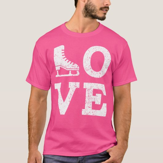 Ik hou van schaatsen met Kerstmis Grappig T-shirt (Voorkant)