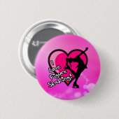 Ik hou van schaatsen, op roze. ronde button 5,7 cm (Voorkant /achterkant)