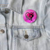 Ik hou van schaatsen, op roze. ronde button 5,7 cm (In situ)