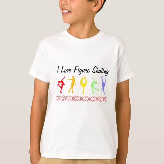 Ik hou van schaatsmeisjes Rainbow T-shirt (Voorkant)