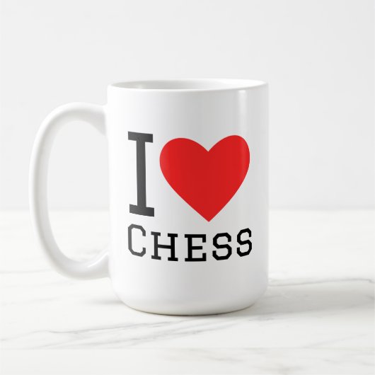 Ik hou van schaken koffiemok (Links)