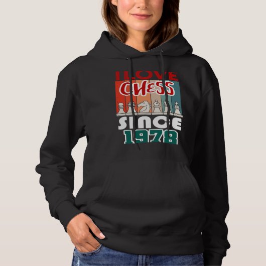 Ik hou van schaken sinds 1978 hoodie (Voorkant)