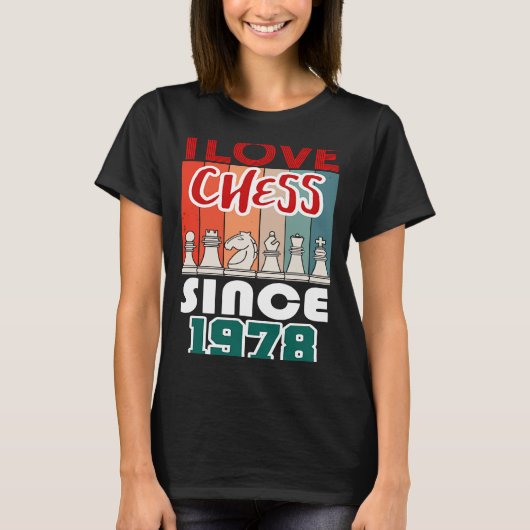 Ik hou van schaken sinds 1978 t-shirt (Voorkant)