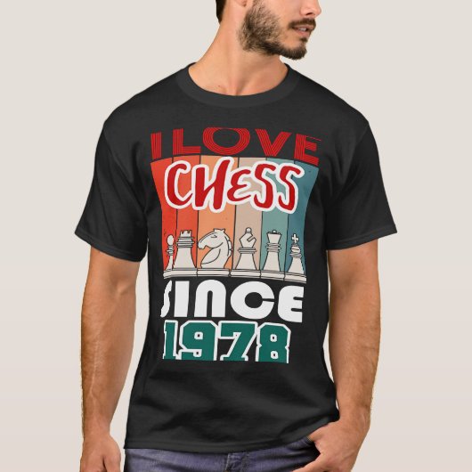Ik hou van schaken sinds 1978 t-shirt (Voorkant)
