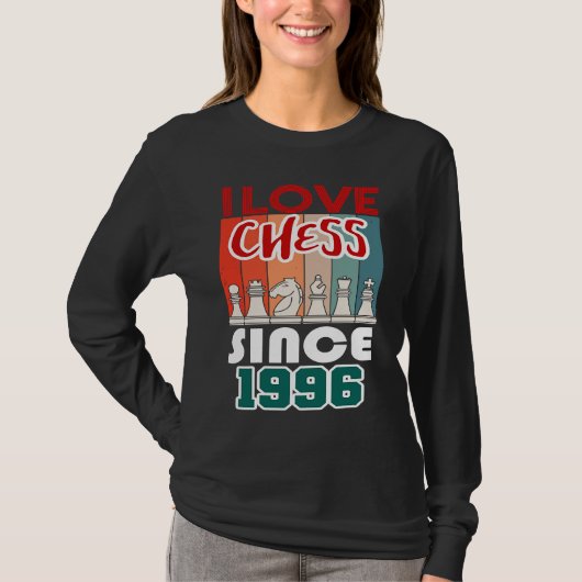 Ik hou van schaken sinds 1996 t-shirt (Voorkant)