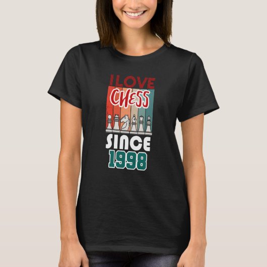 Ik hou van schaken sinds 1998 t-shirt (Voorkant)