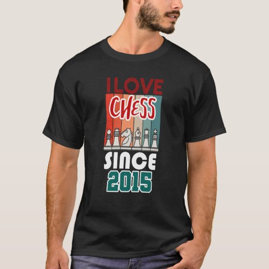 Ik hou van schaken sinds 2015 t-shirt (Voorkant)