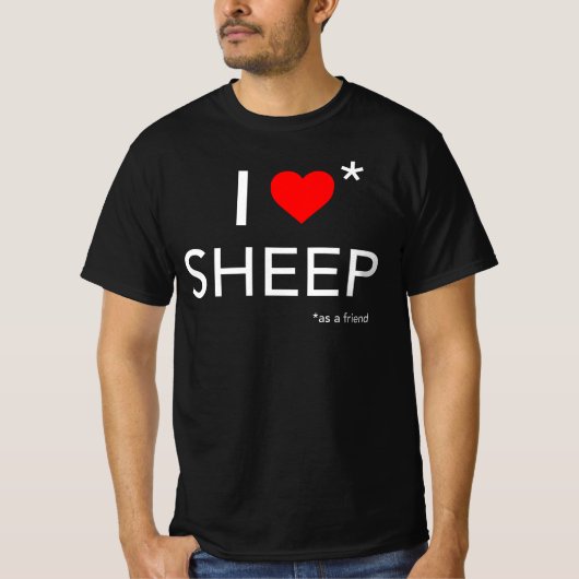 Ik hou van schapen (als vriend) t-shirt (Voorkant)