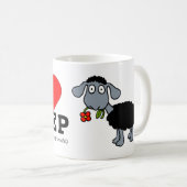 Ik hou van schapen (als vrienden) Groot Rode Hart  Koffiemok (Voorkant rechts)