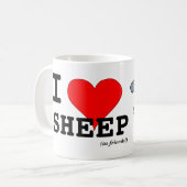 Ik hou van schapen (als vrienden) Groot Rode Hart  Koffiemok (Voorkant links)
