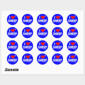 Ik hou van * Schapen Ronde Sticker (Vel)