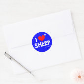 Ik hou van * Schapen Ronde Sticker (Envelop)