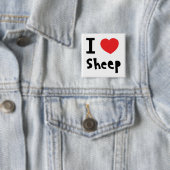 Ik hou van schapen vierkante button 5,1 cm (In situ)