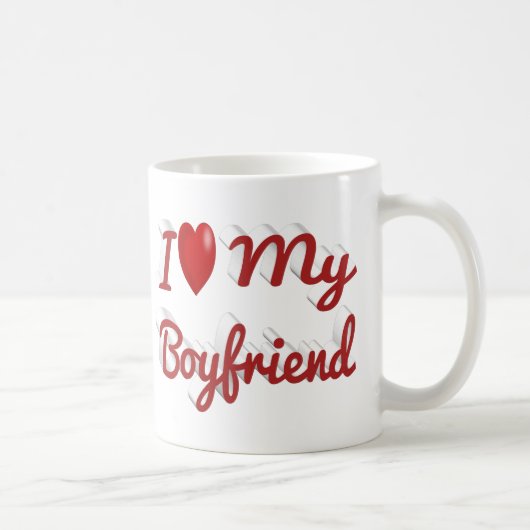 Ik hou van schattige rode tekst van mijn vriend koffiemok (Rechts)