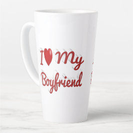 Ik hou van schattige rode tekst van mijn vriend latte mok