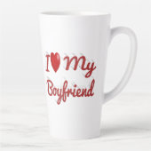 Ik hou van schattige rode tekst van mijn vriend latte mok (Rechts)