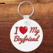 Ik hou van schattige rode tekst van mijn vriend sleutelhanger (Voorkant)