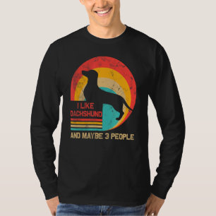 Ik hou van schattige teckel en misschien 3 mensen t-shirt