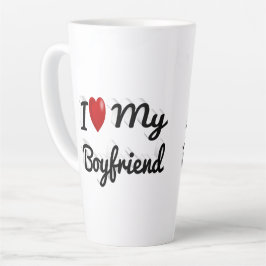 Ik hou van schattige zwarte tekst van mijn vriend latte mok