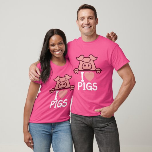 Ik hou van Schattigee Varkens Hart Piggy Piglet Lo T-shirt (Unisex)