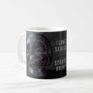Ik hou van schedels. Spookachtige Drink. Glimlache Koffiemok