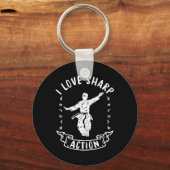 Ik hou van Scherpe Actie Martial Arts Karate Vecht Sleutelhanger (Voorkant)