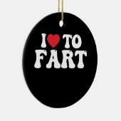 Ik hou van scheten Groovy Keramisch Ornament (Rechts)